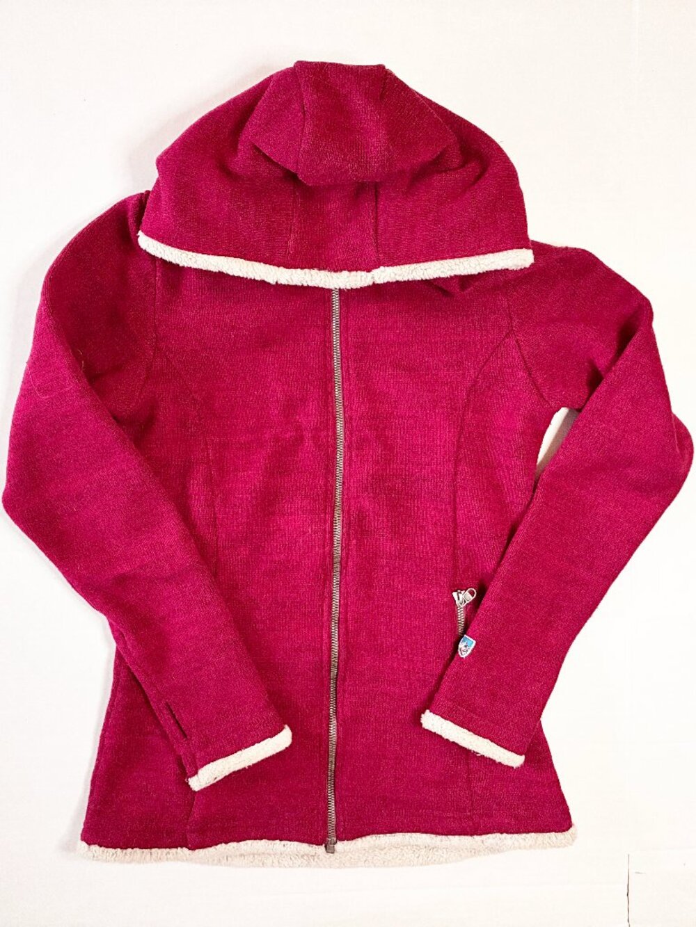 Kuhl Women's Alska Fleece Full Zip Hooded Jacket Sweater - XS - Raspberry